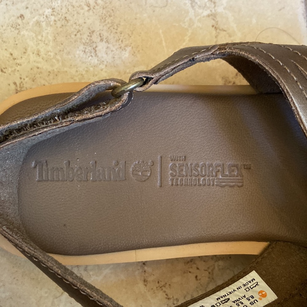 Timberland Adley Shore Cross Band Leather Sandals in Bronze 8.5 - Picture 9 of 10